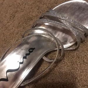 Cute silver sparkly heels